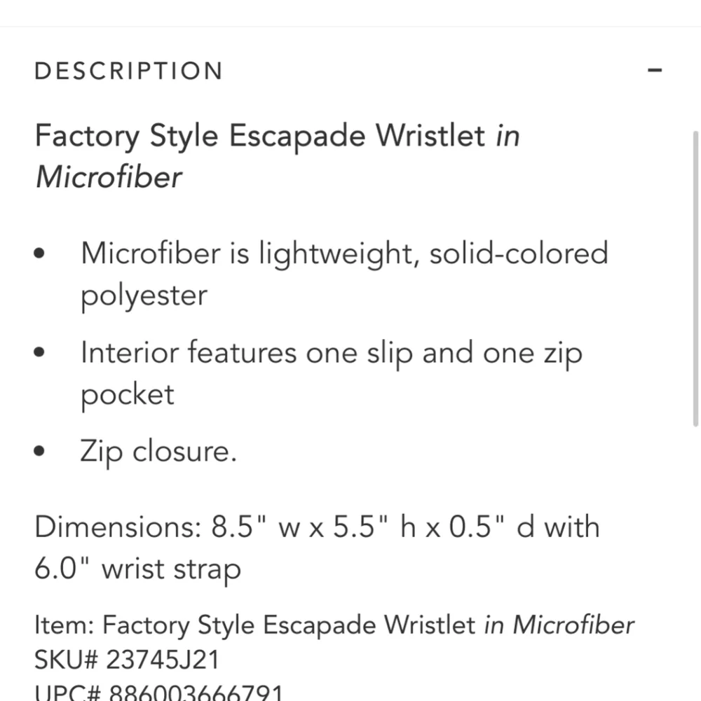 Vera Bradley Factory Style Escapade Microfiber Wristlet NWT